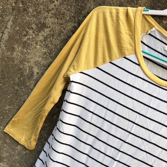 Maurices Mustard Striped Baseball Tee - Picture 4 of 8